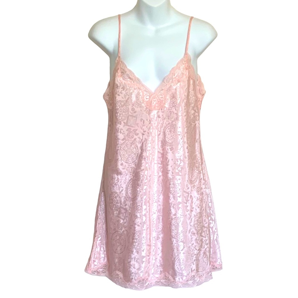 Vintage Victoria’s Secret Gold Label Lace Trim Slip Dress Sz S